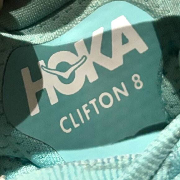 HOKA ONE ONE Clifton 8 Running Shoes 9.5 Sneaker Aquarella Eggshell Blue 1119394 - Picture 11 of 12